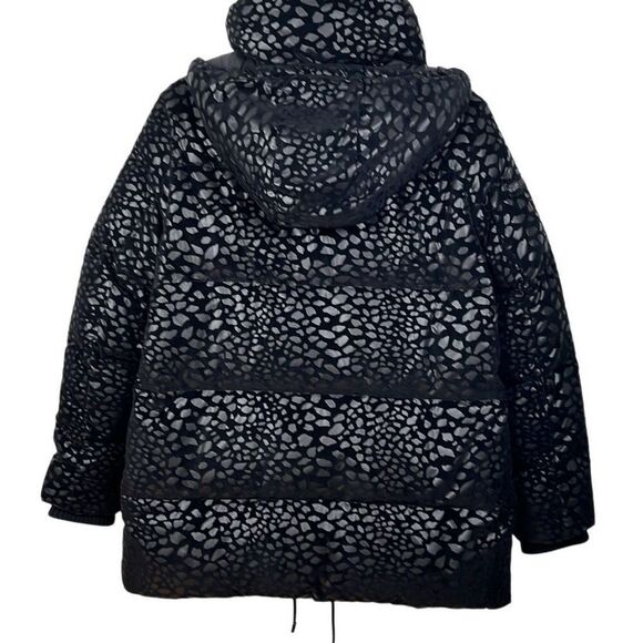 Diane von Furstenberg Metallic Animal Print Down Feather Puffer Jacket Coat Size - Picture 14 of 15